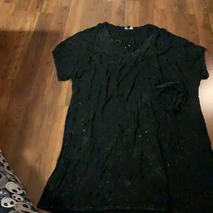 Black holy T-shirt dress